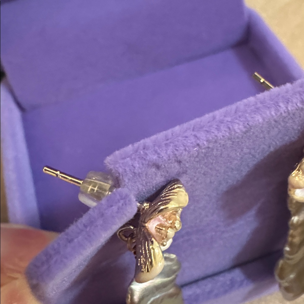 Pearl earring floral dangle fashion jewellery - Picture 3 of 3